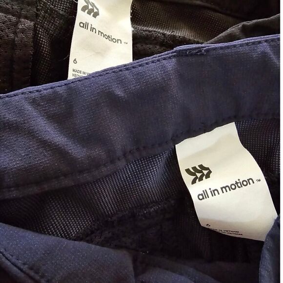 All in Motion Boys Athletic Golf Shorts Black Blue Adjustable SZ 6 - Picture 3 of 3